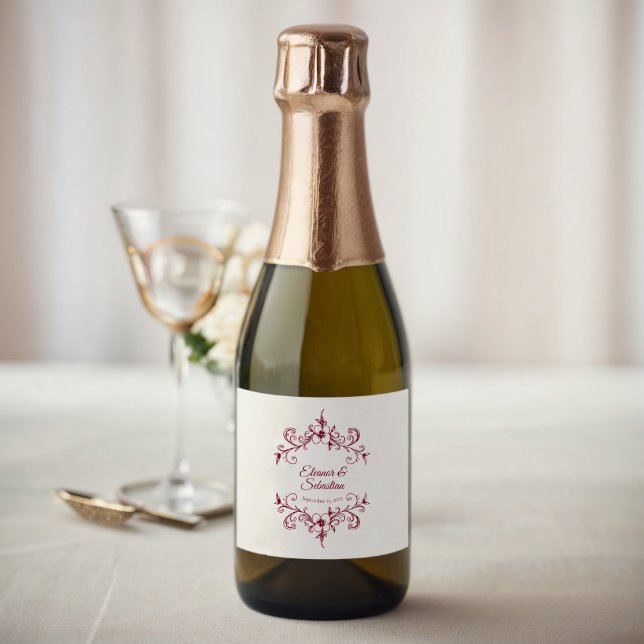 Elegante Vintage Romance Burgundy Wedding Mini (Criador carregado)