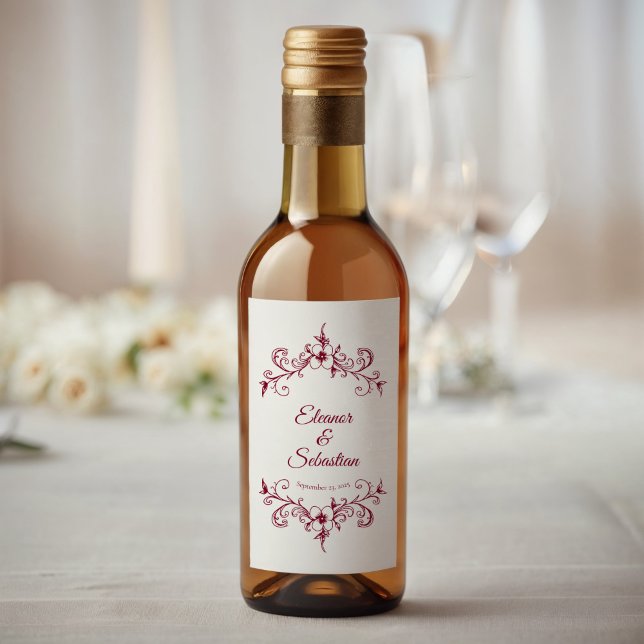 Elegante Vintage Romance Burgundy Wedding Mini (Criador carregado)