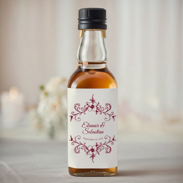Elegante Vintage Romance Burgundy Wedding Mini (Criador carregado)