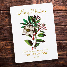 Elegante Vintage Rosa de Natal Botânico