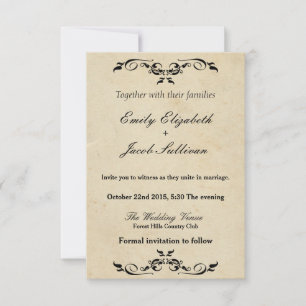 Elegante Vintage Swirl Flourish Wedes Convites