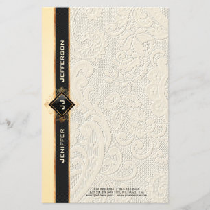 Elegante vintage textura de rendas Stationery Lett