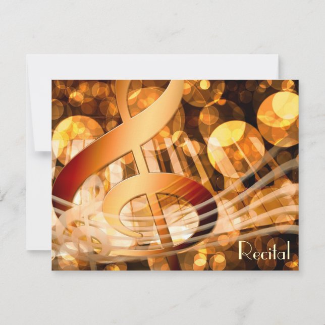 Elegante Vintage Unisex Music Convites Considerand (Frente)