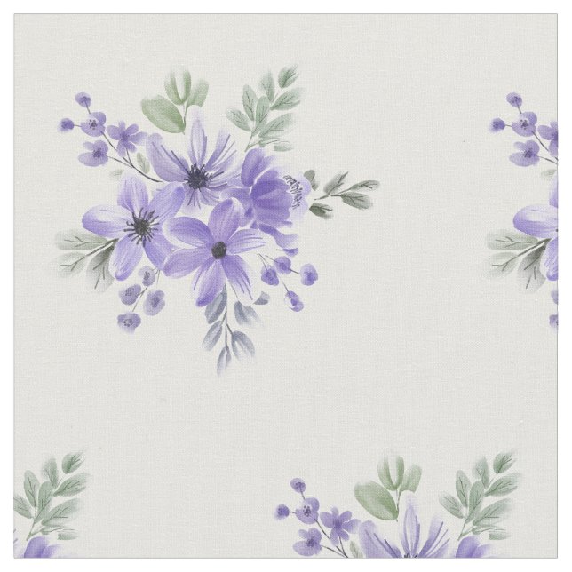 Elegante Violet Bloom Floral Tecido (Detalhe)