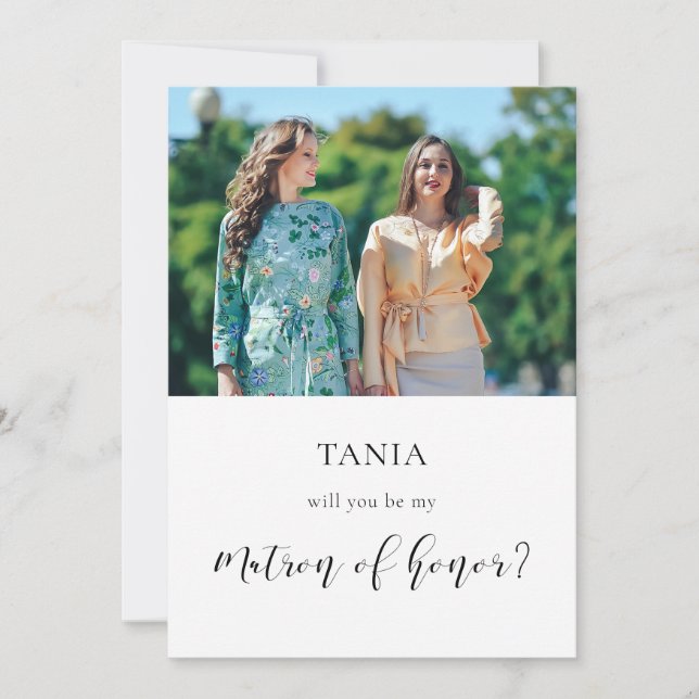 Elegante Você será minha cartão com fotos de honra (Frente)