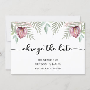 Elegante Watercolor Anthurium Altera O Cartão De D