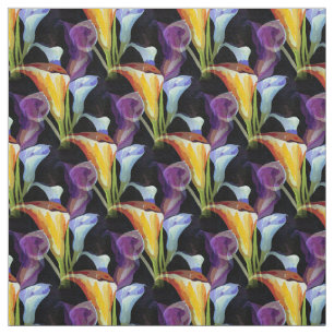Elegante Watercolor Calla Lily Floral Tecido
