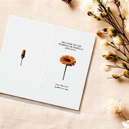 Elegante Watercolor Floral Bold Red-Orange Sunset