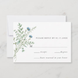 Elegante Watercolor Wildflors Casamento RSVP