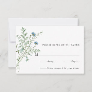 Elegante Watercolor Wildflors Casamento RSVP