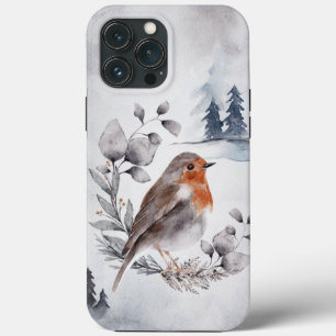 Elegante Watercolor Winter American Robin