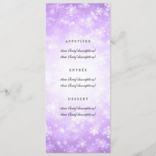 Elegante Wedding Menu Purple Winter Wonderland