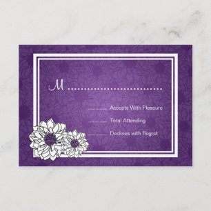 Elegante Wedding RSVP Dahlia Floral Purple