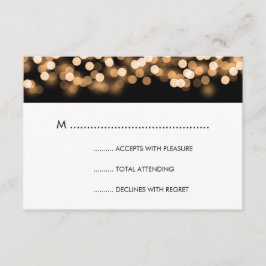 Elegante Wedding RSVP Dourado Glam Hollywood