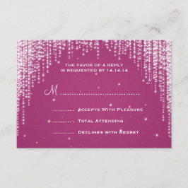 Elegante Wedding RSVP Night Dazzle Berry Pink
