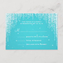 Elegante Wedding RSVP Night Dazzle Blue