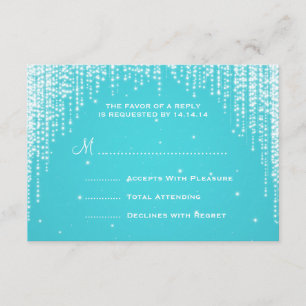 Elegante Wedding RSVP Night Dazzle Blue