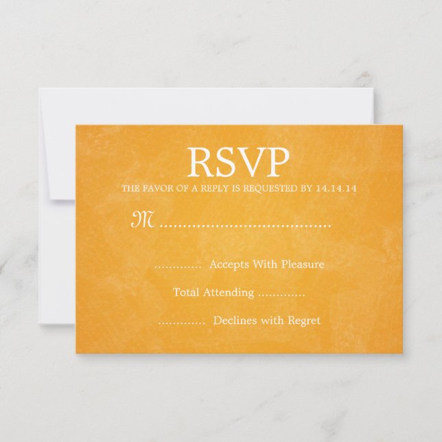 Elegante Wedding RSVP Romântico Paris Orange (Frente)
