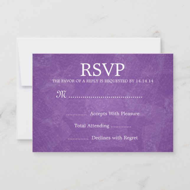 Elegante Wedding RSVP Romântico Paris Roxo (Frente)