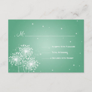Elegante Wedding RSVP Summer Sparkle Mint Green