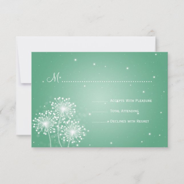 Elegante Wedding RSVP Summer Sparkle Mint Green (Frente)