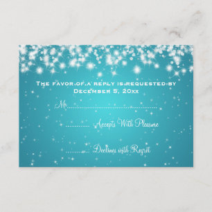 Elegante Wedding RSVP Winter Sparkle Blue
