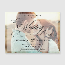 Elegante Wedding Save the Date PHOTO Magnetic Card