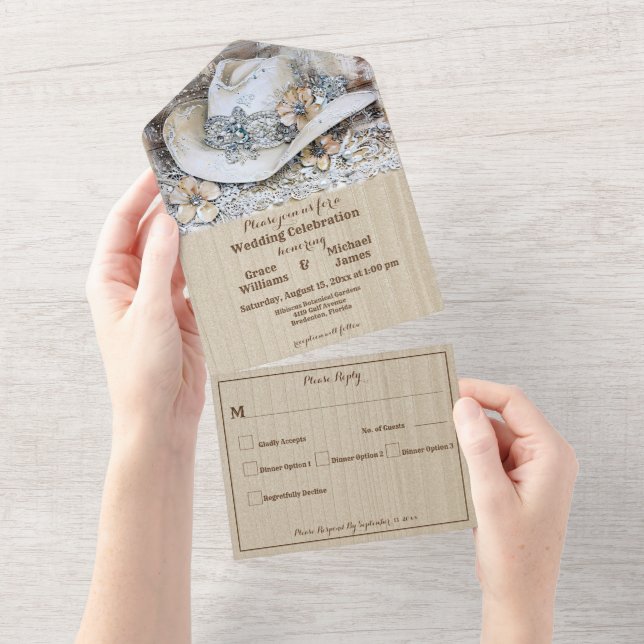 Elegante Western Boho Wedding All-In-One (Aba destacável)