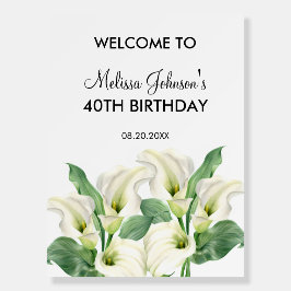 Elegante White Calla Lily Floral Birthday