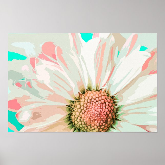 Elegante White Daisy Trabalho de arte | POSTER (Frente)