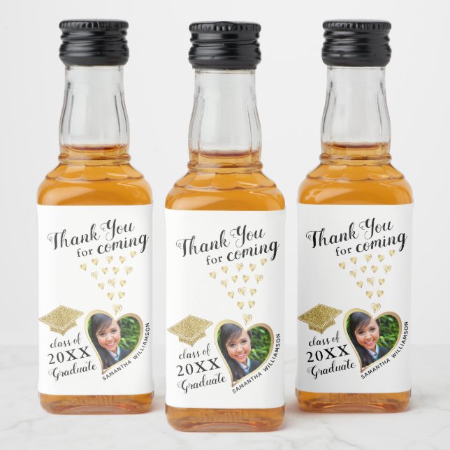 Elegante White Dourado Black Obrigado Graduação 20 (Garrafas)
