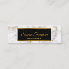 Elegante White Dourado Marble Name - Cartão de vis