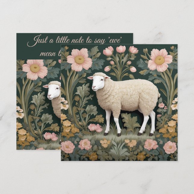 Elegante White Sheep William Morris Inspirado (Frente/Verso)
