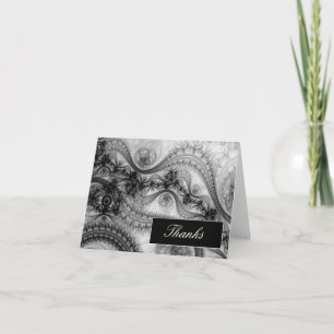 Elegantes Bilhetes de Agradecimento Preto e Branco