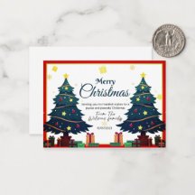 elegantes cartões de natal de árvore modernos simp