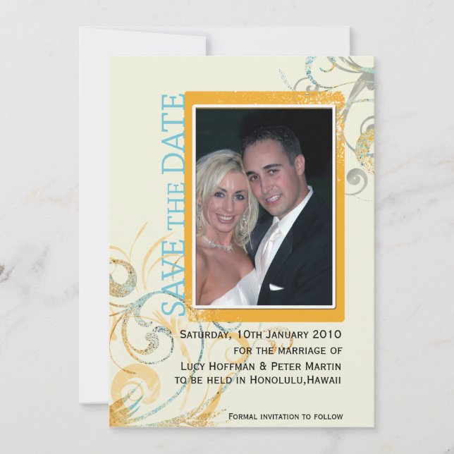 Elegantes - Cartões salve a data (Frente)