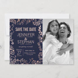 Elegantes Convites de Data de Casamento Florais em