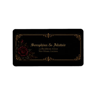 Elegantes Etiquetas de Endereço de Casamento Gótic