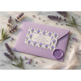 Elegantes Etiquetas de Endereço de Retorno Lavanda