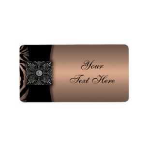 Elegantes Etiquetas de Endereço Zebra Marrom Preto