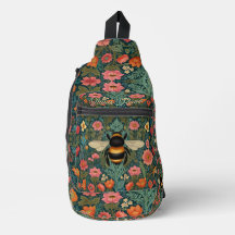 Elegantes flores boho retro de abelha primavera