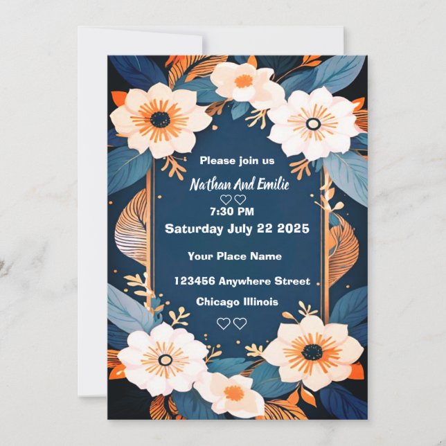 Elegantes flores rústicas Cartão de agradecimento  (Frente)