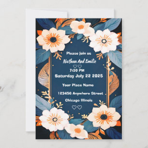 Elegantes flores rústicas Cartão de agradecimento 