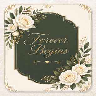 Elegantes "Forever Begins" Porta-copos Florais par