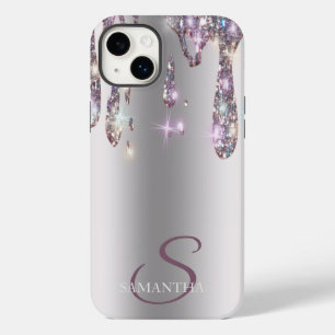 Elegantes Gotas de Glitter Dourado Rosa