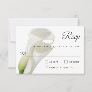 Elegantes Lírios-de-Calla Brancos Florais RSVP de