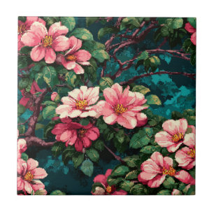 Elegantes Mosaicos de Gardenias para Azulejos de C