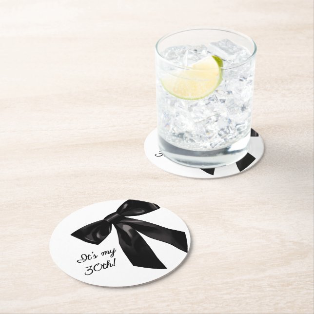 Elegantes Porta-Copos de Aniversário com Laço Pret (Insitu)