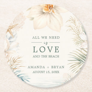 Elegantes Porta-Copos de Casamento na Praia Costei
