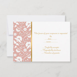 ELEGANTES RSVP PERSONALIZADAS COM LACE ROSA POEIRA